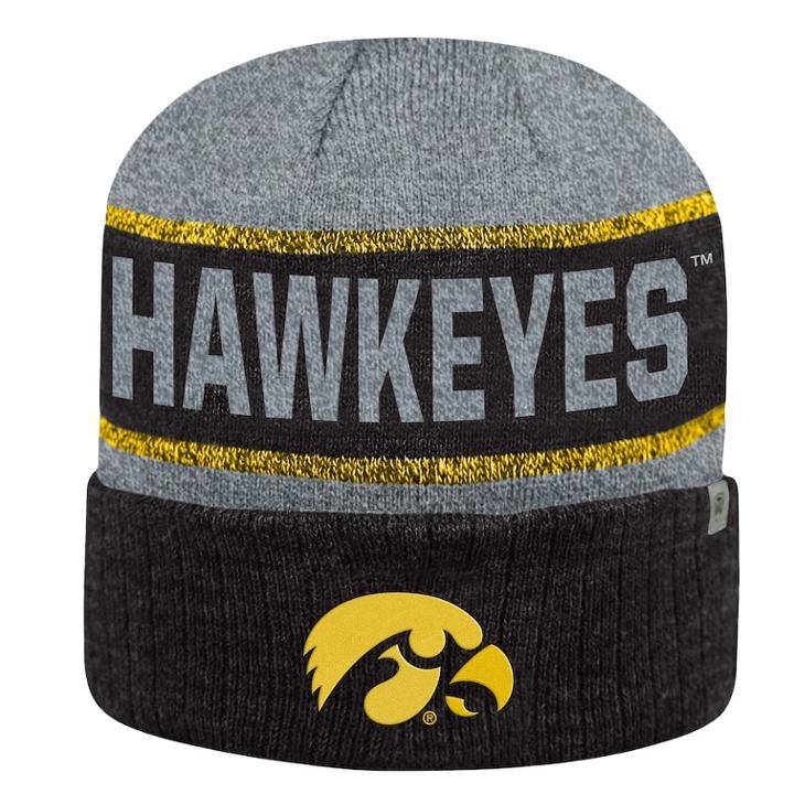Adult Top Of The World Iowa Hawkeyes Below Zero Ii Beanie, Adult Unisex, Black