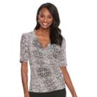 Women's Dana Buchman Printed Surplice Top, Size: Xs, Med Beige