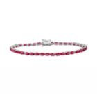 Sterling Silver Lab-created Ruby Tennis Bracelet, Women's, Red