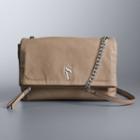 Simply Vera Vera Wang Garrison Double Entry Flap Crossbody Bag, Women's, Med Beige
