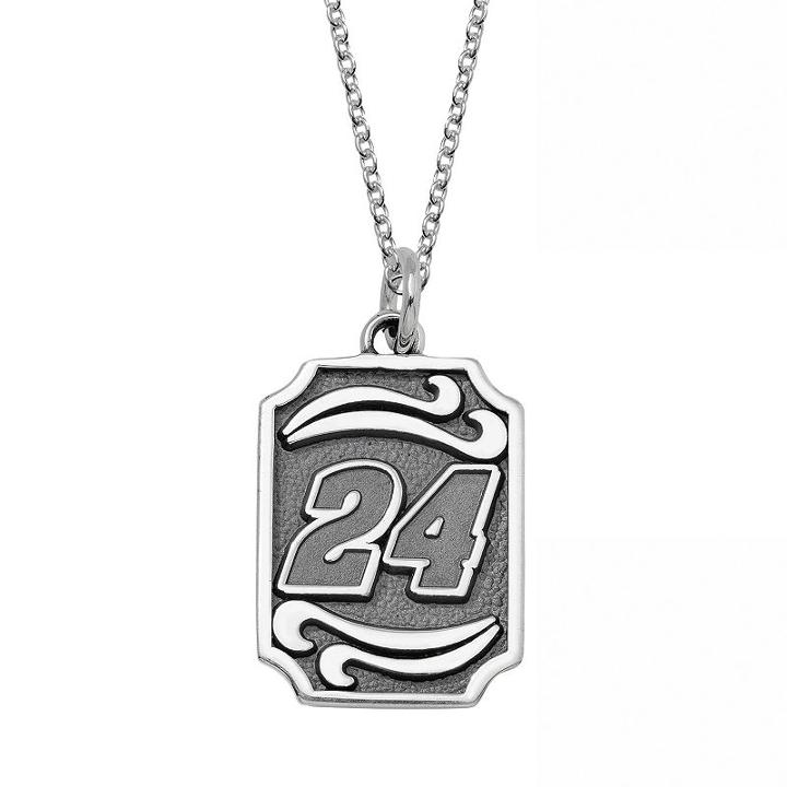 Insignia Collection Nascar Jeff Gordon Stainless Steel 24 Pendant, Women's, Size: 18, Grey