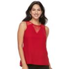 Women's Apt. 9&reg; Lace Inset Sleeveless Top, Size: Xl, Dark Red