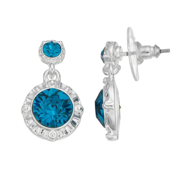 Dana Buchman Hammered Nickel Free Double Drop Earrings, Women's, Blue