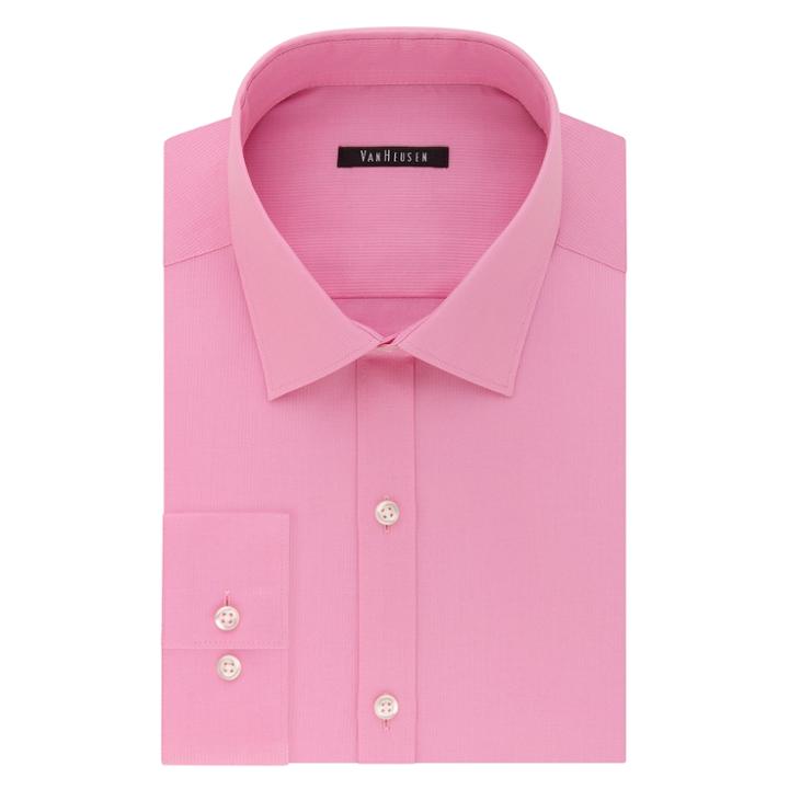 Men's Van Heusen Flex Collar Slim-fit Pincord Dress Shirt, Size: 14.5-32/33, Light Pink