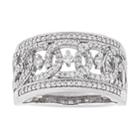 10k White Gold 1/2 Carat T.w. Diamond Openwork Ring, Women's, Size: 9