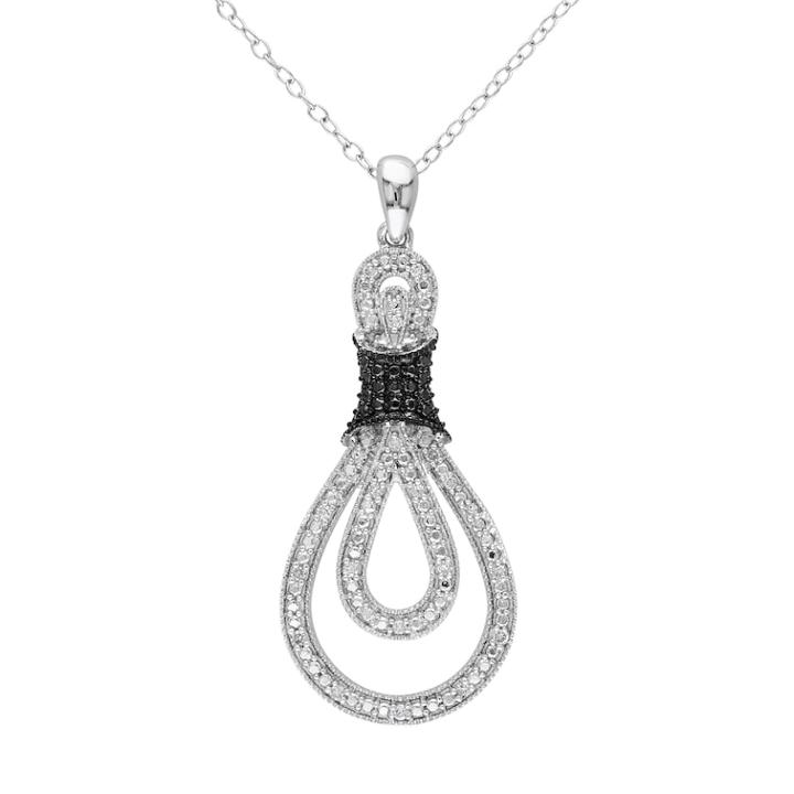 Stella Grace 1/10 Carat T.w. Diamond Sterling Silver Infinity Pendant Necklace, Women's, Size: 18, White