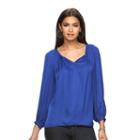 Women's Jennifer Lopez High-low Peasant Top, Size: Medium, Med Blue
