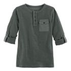 Boys 4-7x Sonoma Goods For Life&trade; Slubbed Henley, Size: 4, Dark Grey