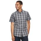 Men's Apt. 9&reg; Premier Flex Slim-fit Plaid Stretch Button-down Shirt, Size: Xl Slim, Black