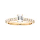 14k Gold 1 Carat T.w. Igl Certified Diamond Emerald Cut Engagement Ring, Women's, Size: 8, White