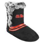 Women's Ole Miss Rebels Mid-high Faux-fur Boots, Size: Large, Black