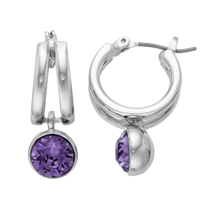 Dana Buchman Round Drop Hoop Earrings, Women's, Purple