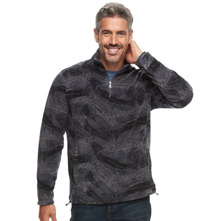 Men's Croft & Barrow&reg; Arctic Fleece Quarter-zip Pullover, Size: Xxl, Grey (charcoal)