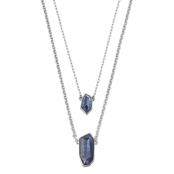Simply Vera Vera Wang Black Geometric Stone Layered Necklace, Women's