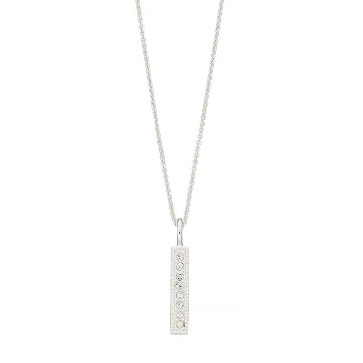 Love This Life Sterling Silver Crystal Drop Bar Pendant Necklace, Women's, White