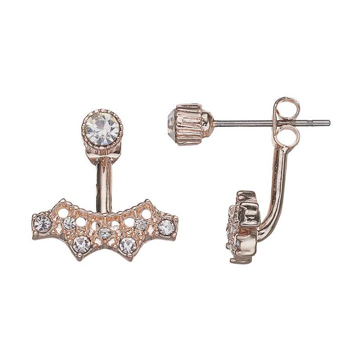 Lc Lauren Conrad Openwork Front Back Earrings, Women's, Light Pink