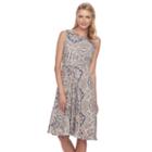 Women's Dana Buchman Sleeveless Paneled Circle Cut Dress, Size: 12, Beig/green (beig/khaki)