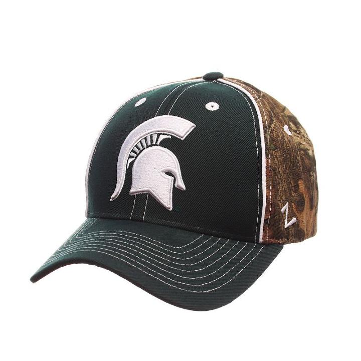 Zephyr, Adult Michigan State Spartans Hideaway Snapback Cap, Green
