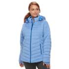 Plus Size Tek Gear Hooded Puffer Jacket, Women's, Size: 1xl, Blue (navy)