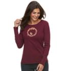 Women's Croft & Barrow&reg; Fall Graphic Tee, Size: Large, Dark Red