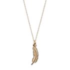 10k Gold Feather Pendant Necklace, Women's, Size: 18