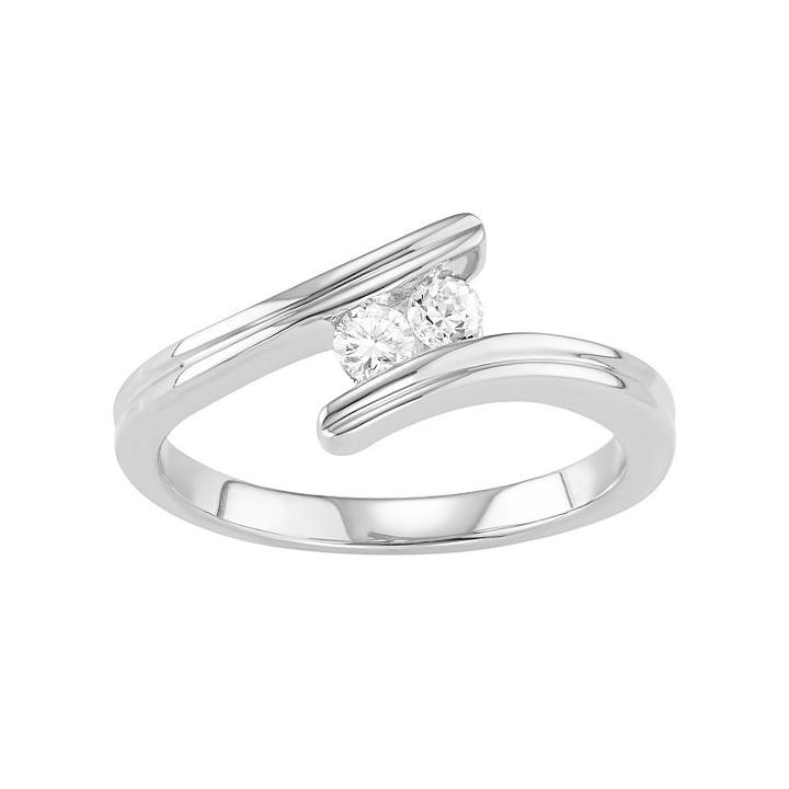 10k Gold 1/4 Carat T.w. Diamond 2-stone Ring, Women's, Size: 6