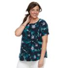 Plus Size Croft & Barrow&reg; Floral Top, Women's, Size: 2xl, Lt Purple