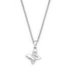 Little Diva Diamonds Sterling Silver Diamond Accent Butterfly Pendant - Kids, Girl's, Size: 14, White