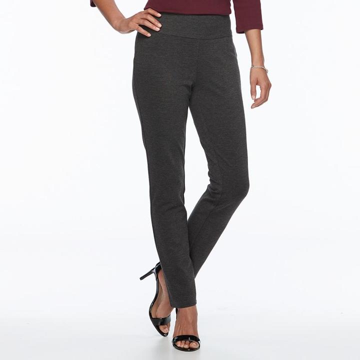 Women's Napa Valley Pull-on Ponte Pants, Size: 18, Dark Grey