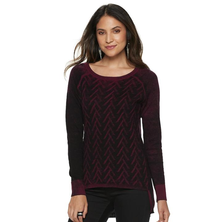 Women's Rock & Republic&reg; Raglan Sleeve Sweater, Size: Xxl, Dark Red