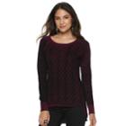 Women's Rock & Republic&reg; Raglan Sleeve Sweater, Size: Xxl, Dark Red