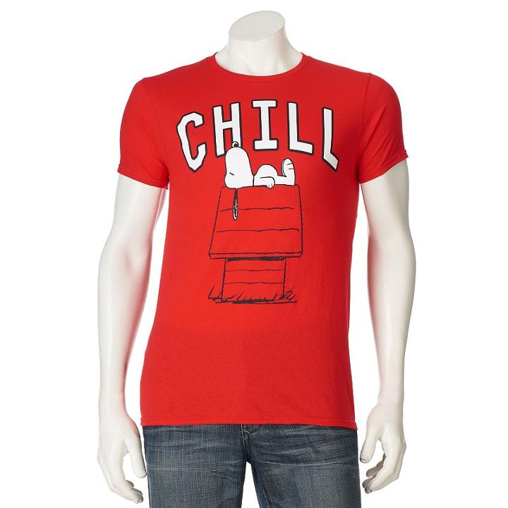 Men's Peanuts Snoop Chill Tee, Size: Xxl, Brt Red