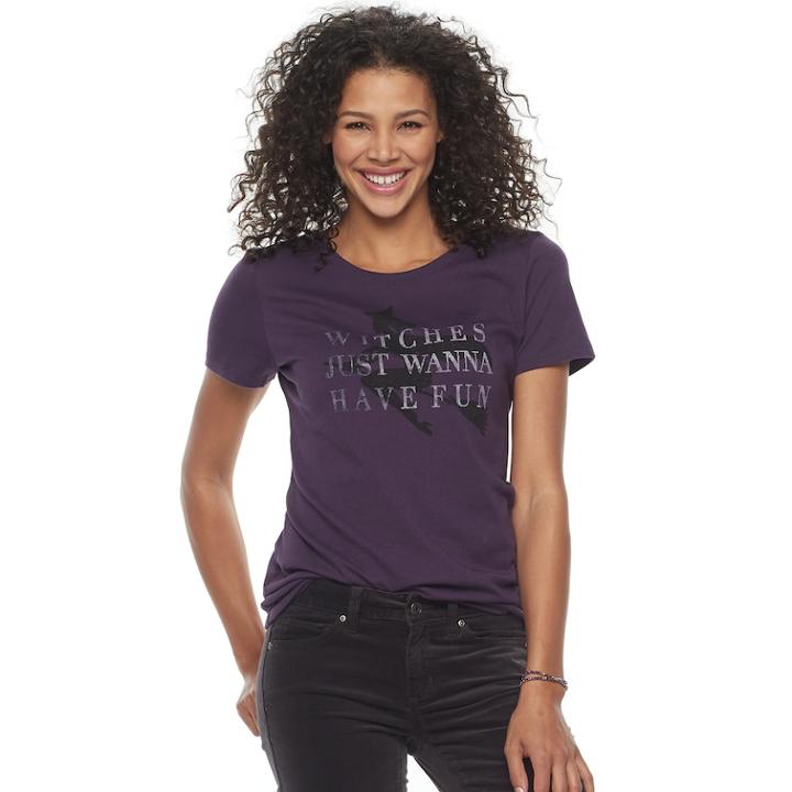 Women's Sonoma Goods For Life™ Halloween Graphic Crewneck Tee, Size: Xl, Drk Purple