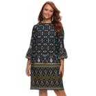 Plus Size Suite 7 Ruffle Sleeve Shift Dress, Women's, Size: 18 W, Blue Other