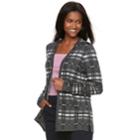 Women's Croft & Barrow&reg; Classic Open-front Cardigan, Size: Xxl, Oxford