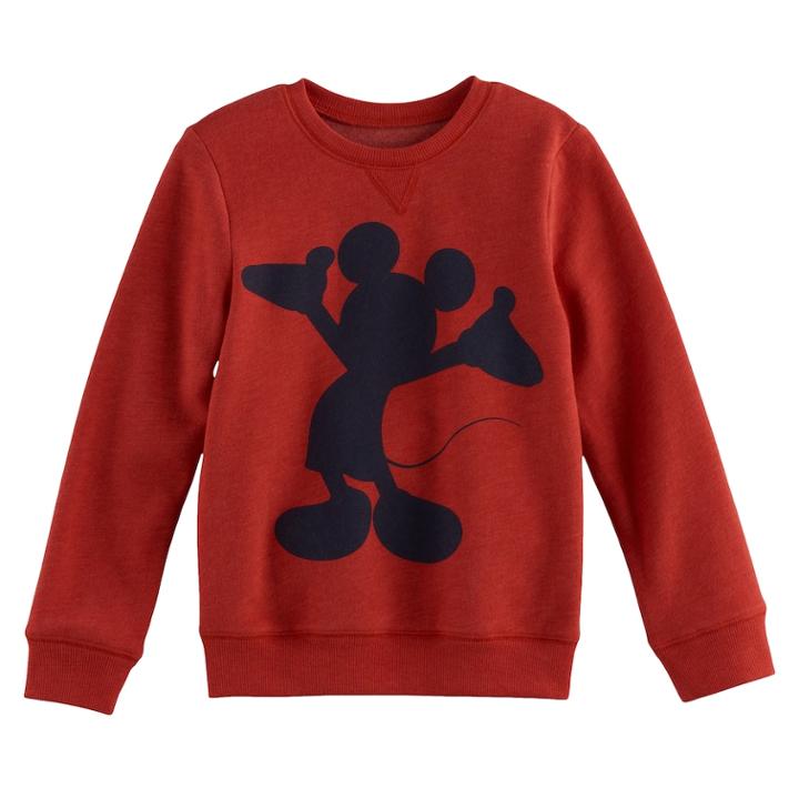 Disney's Mickey Mouse Boys 4-7x Silhouette Softest Fleece Pullover Sweatshirt By Jumping Beans®, Size: 5, Med Red