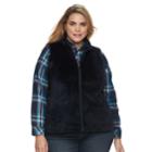 Plus Size Croft & Barrow&reg; Faux-fur Vest, Women's, Size: 2xl, Blue