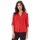 Juniors' Iz Byer California Roll-tab Shirt, Teens, Size: Medium, Red