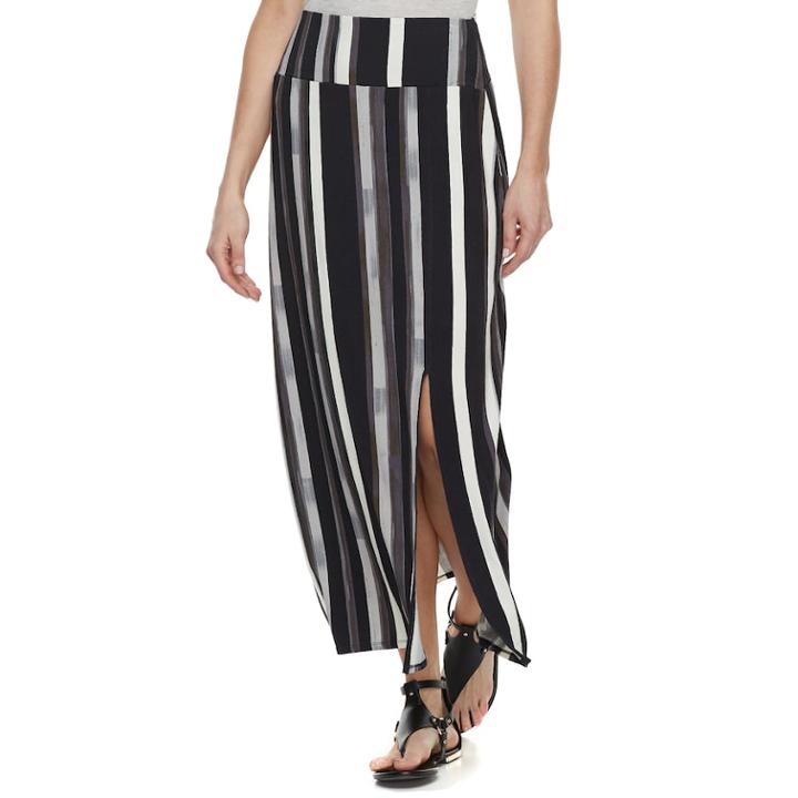 Women's Apt. 9&reg; Tummy Control Maxi Skirt, Size: Large, Black