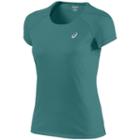 Asics Featherlight Crew Neck Raglan Running Tee - Women's, Size: Large, Med Green