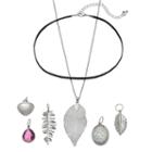 Mudd&reg; Leaf & Heart Interchangeable Charm Necklace Set, Women's, White