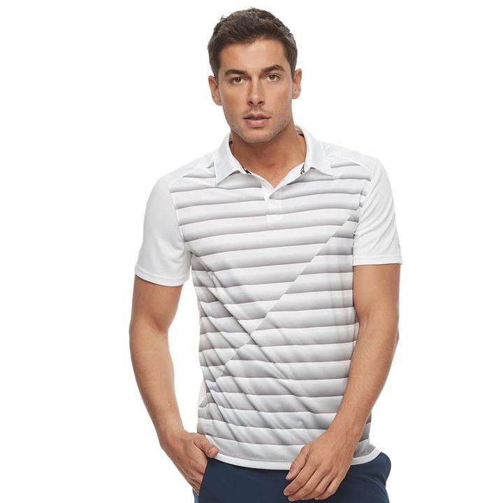 Men's Tek Gear&reg; Striped Performance Polo, Size: Xxl, Med Grey