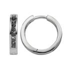 Sterling Silver 1/2-ct. T.w. Black Diamond Hoop Earrings, Women's