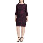Plus Size Chaps Jersey Bell-sleeve Sheath Dress, Women's, Size: 22 W, Black