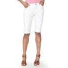 Petite Chaps Cuffed Twill Skimmer Shorts, Women's, Size: 14 Petite, White