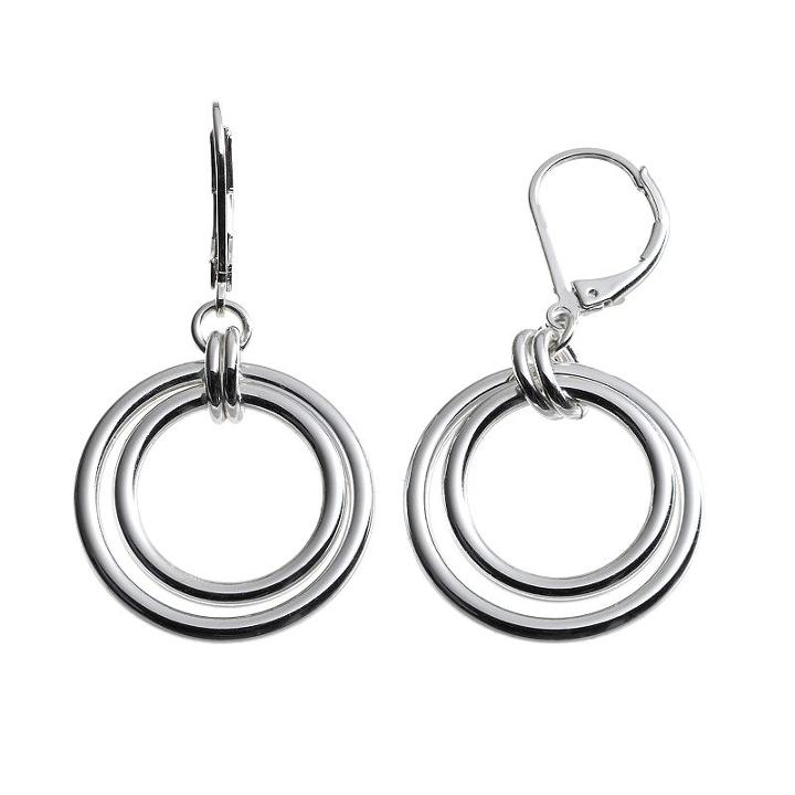 Dana Buchman Hoop Drop Earrings, Women's, Grey