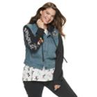 Disney's Mickey Mouse 90th Anniversary Juniors' Plus Size 3-d Ears Denim Hoodie, Teens, Size: 1xl, Blue