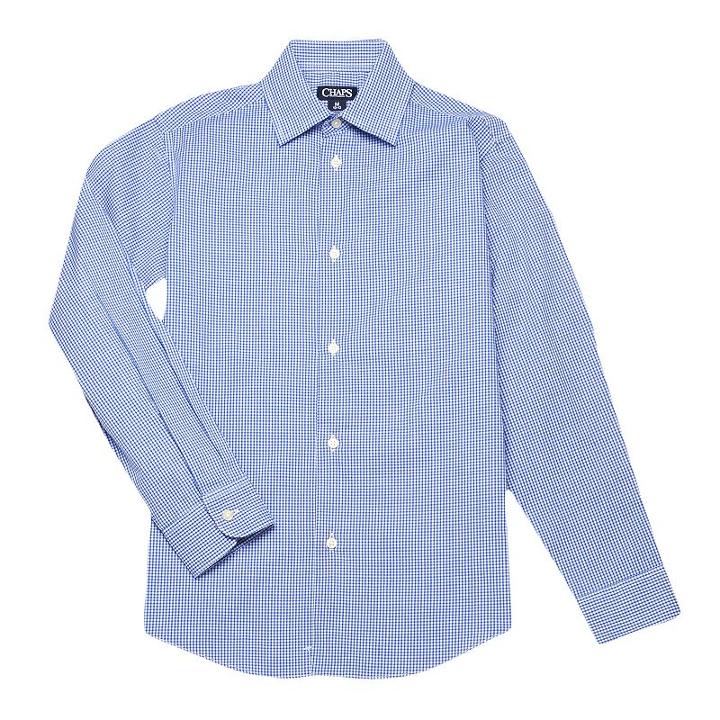 Boys 8-20 Chaps Gingham Button-down Shirt, Boy's, Size: 8, Dark Blue