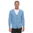 Men's Croft & Barrow&reg; Fine-gauge Cardigan Sweater, Size: Xxl, Med Blue