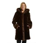 Plus Size Excelled Hooded Faux-fur Jacket, Women's, Size: 1xl, Brown